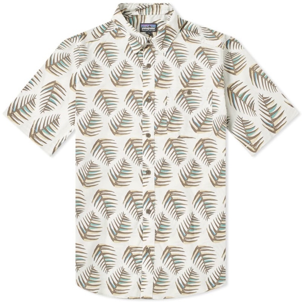 Patagonia Men’s Short Sleeve ago To Palms of My Heart Dyno White Size L